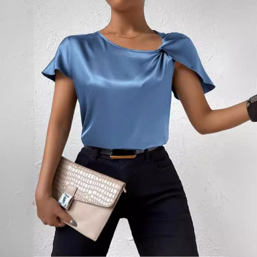 Women's Fashion Solid Color Loose-fitting Versatile Top