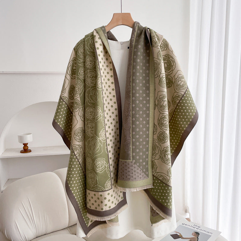 Warm Scarf Fashionable Outerwear Sweet Cute Double-sided Shawl