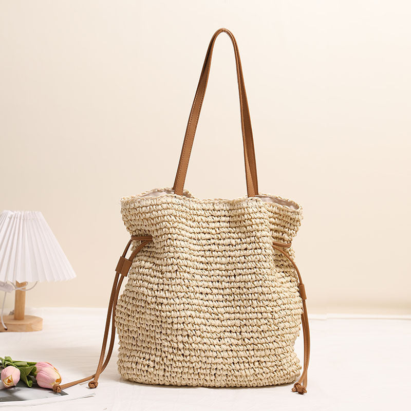 Chic Knitted Straw Tote Bag
