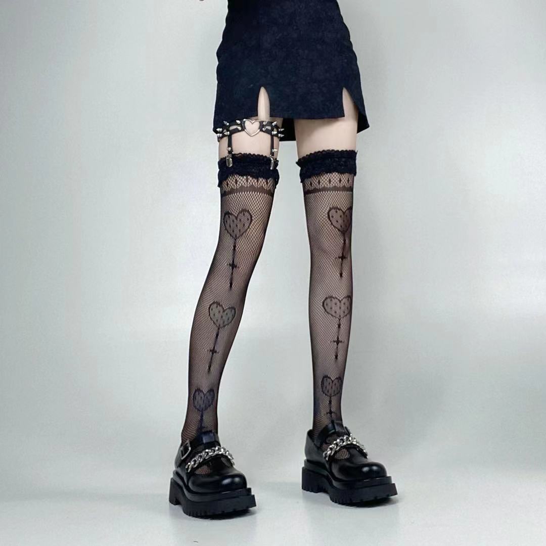 Women's Mid-length Butterfly Lace Calf Socks