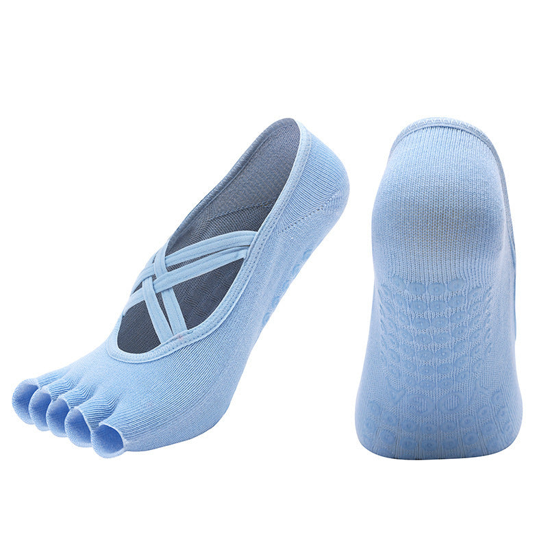 Cross-border Women's Non-slip Five-finger Yoga Socks Live Broadcast Body Dance Aerobics Pilates Fitness Sports Socks