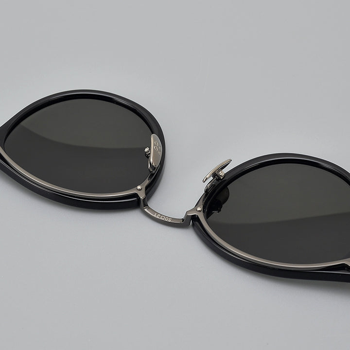 Transparent Japanese Handmade Medium Gold Pure Titanium Polarized Sunglasses