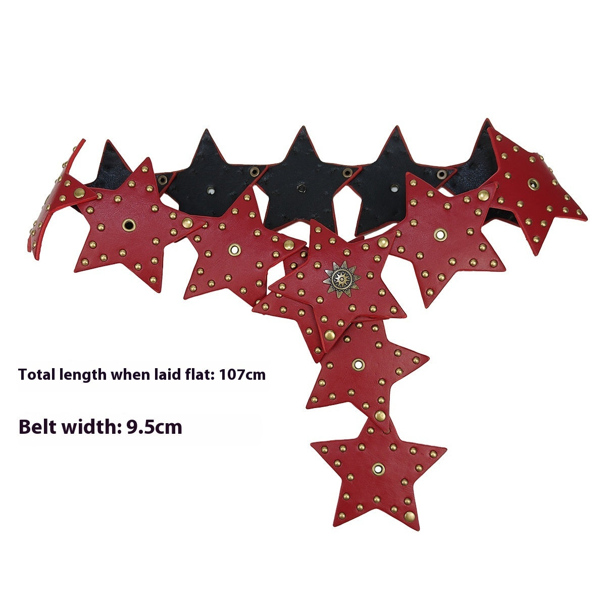 Exaggerated Waist Seal Five-pointed Star Patchwork Retro Street Women