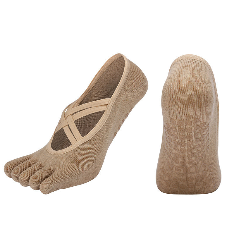 Cross-border Women's Non-slip Five-finger Yoga Socks Live Broadcast Body Dance Aerobics Pilates Fitness Sports Socks