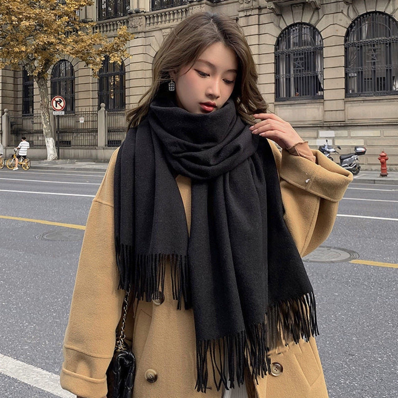 Women's Autumn And Winter Tassel Cashmere Scarf