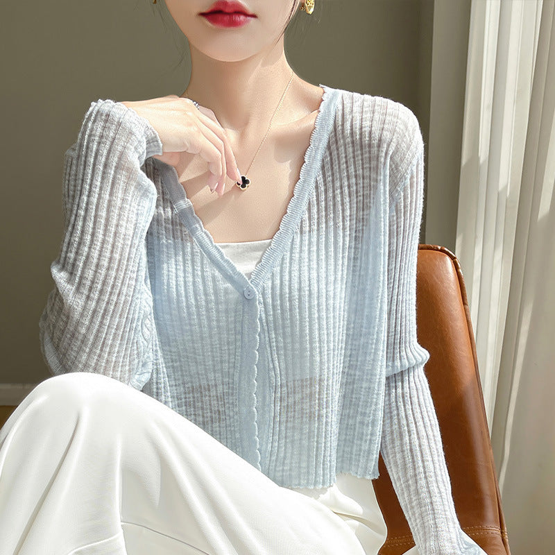 Women's Thin Coat Summer With Suspenders Outerwear Cover-up