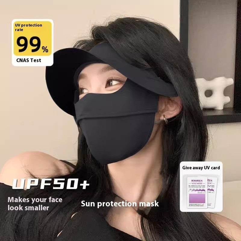 Vinyl Mask Soft Top All-inclusive Integrated Neck Protection Ice Silk UV-proof Outdoor Sun Hat