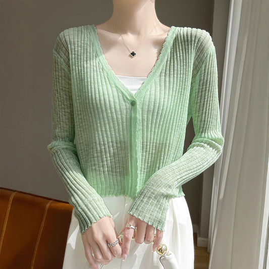 Women's Thin Coat Summer With Suspenders Outerwear Cover-up