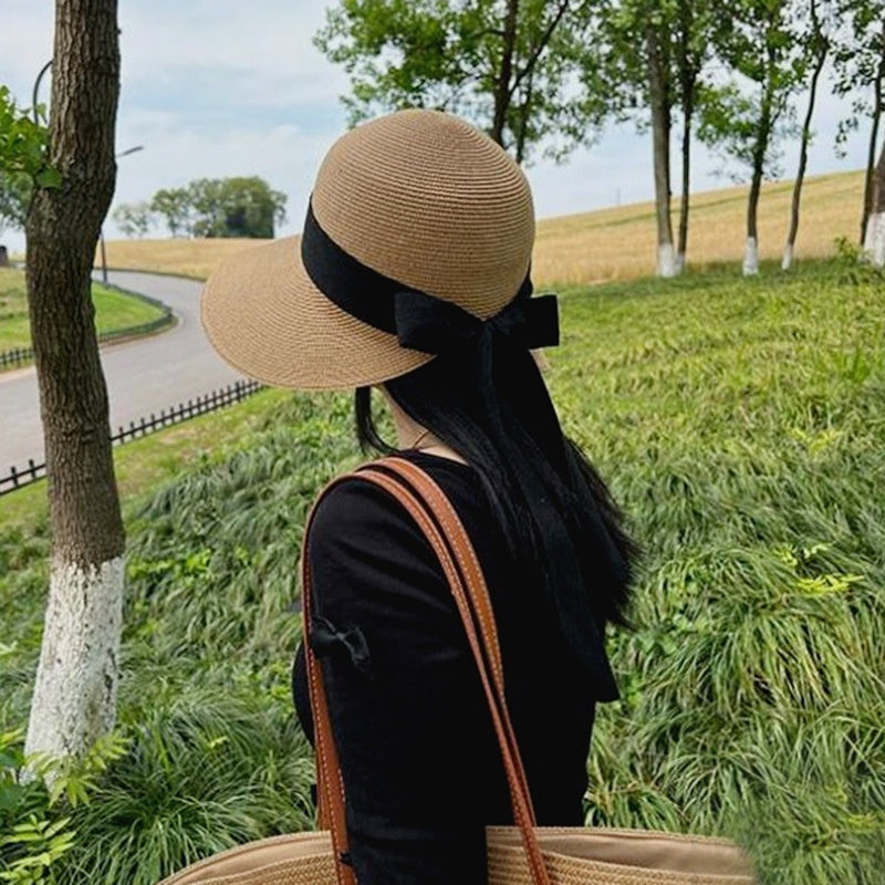 Sun Hat Women's Summer French Elegant Bow