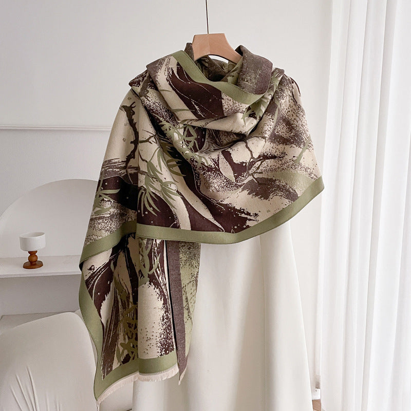 Warm Scarf Fashionable Outerwear Sweet Cute Double-sided Shawl