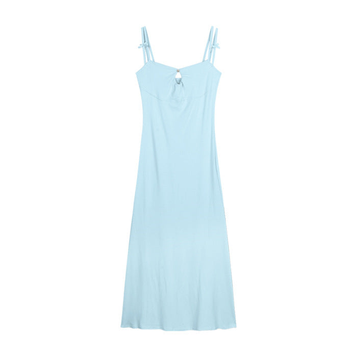 Double-shoulder Strap Sling Waist-tight Slim And Sexy Hip-wrapped Fishtail Dress