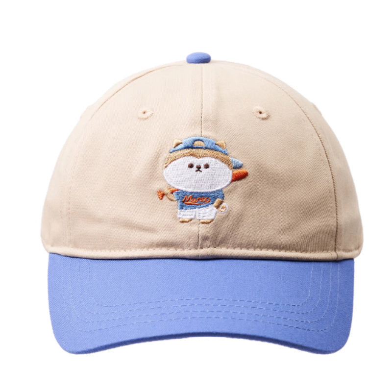 Cartoon Embroidery Big Head Circumference Color Matching Sun-proof Peaked Cap