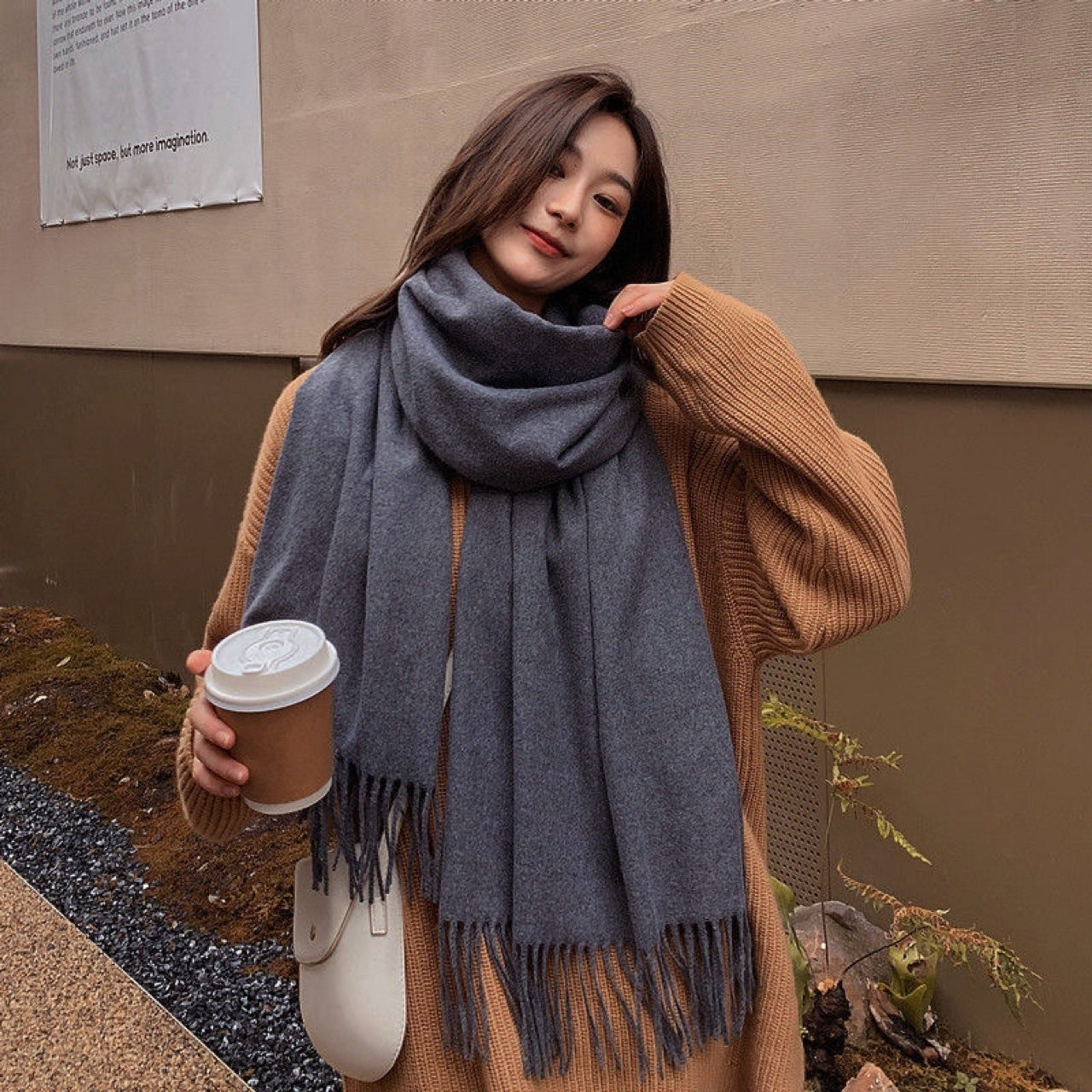 Women's Autumn And Winter Tassel Cashmere Scarf