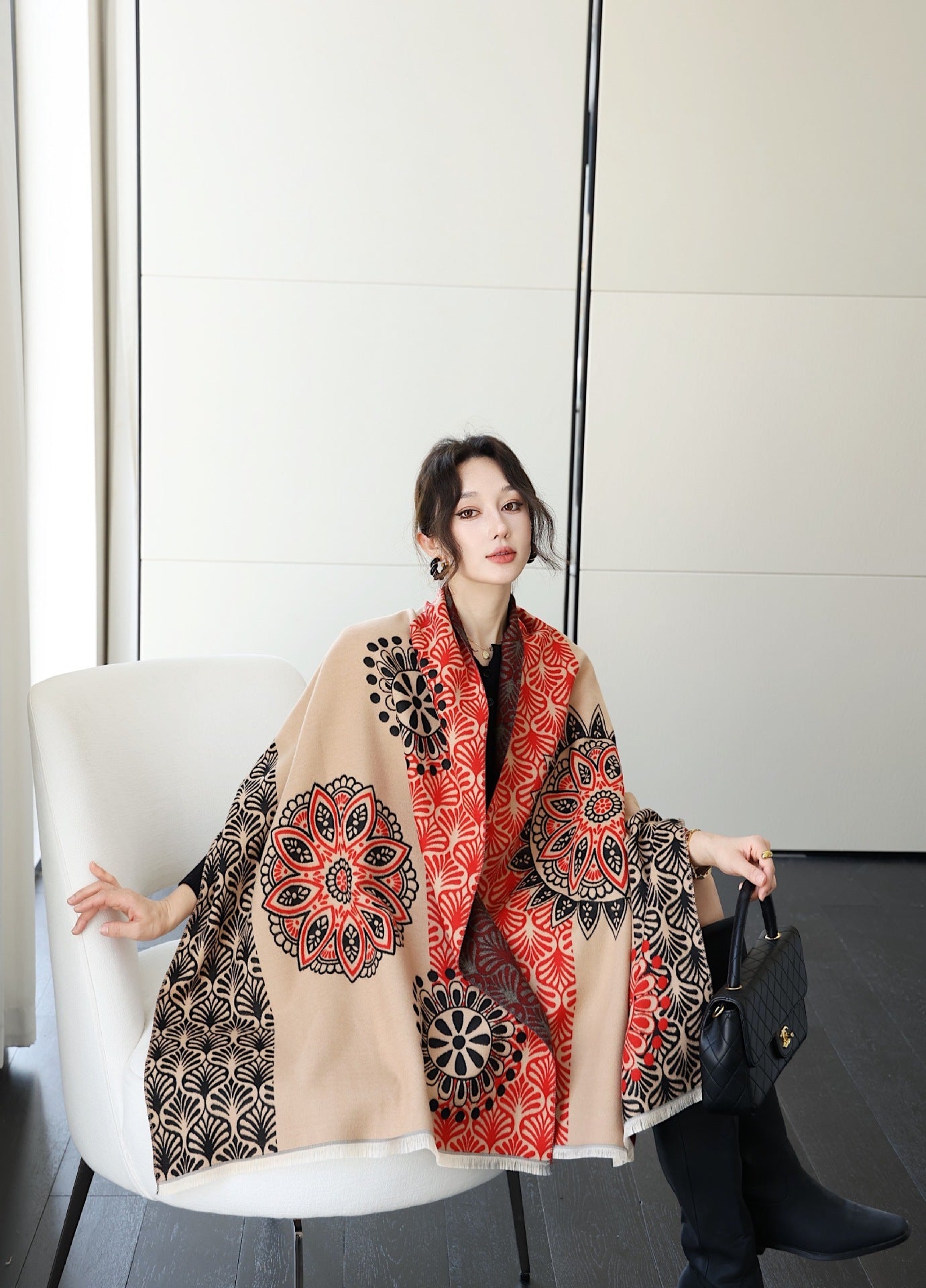 Autumn And Winter High Sense Office Shawl Dual-use Korean Style