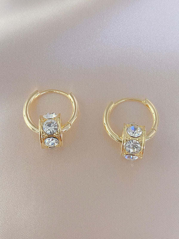 New simple diamond hoop earrings