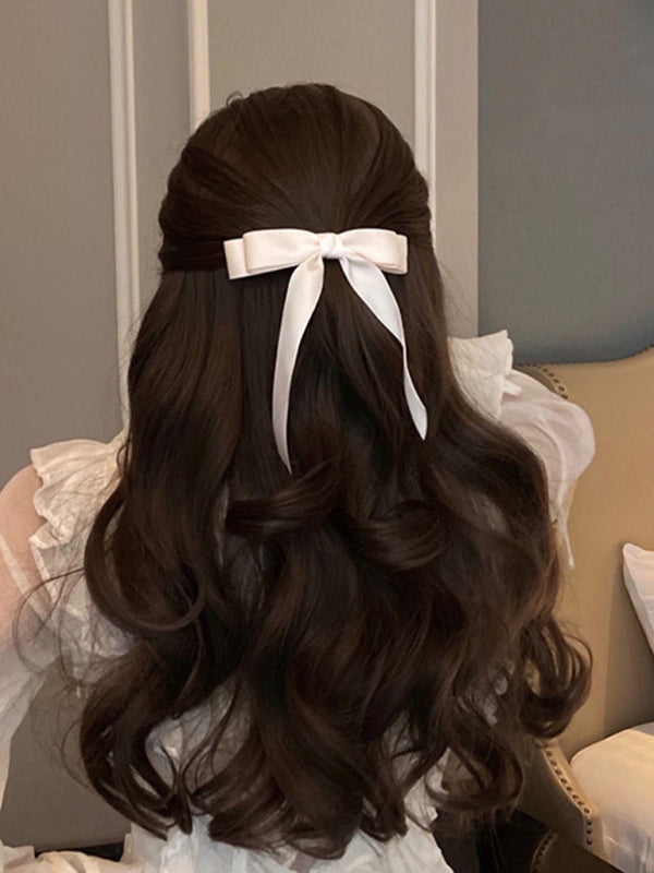 New solid color satin bow hairpin ribbon