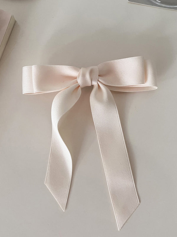 New solid color satin bow hairpin ribbon