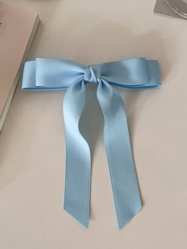 New solid color satin bow hairpin ribbon