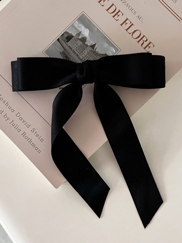 New solid color satin bow hairpin ribbon