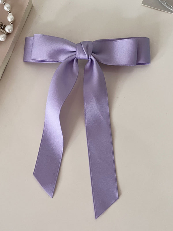 New solid color satin bow hairpin ribbon