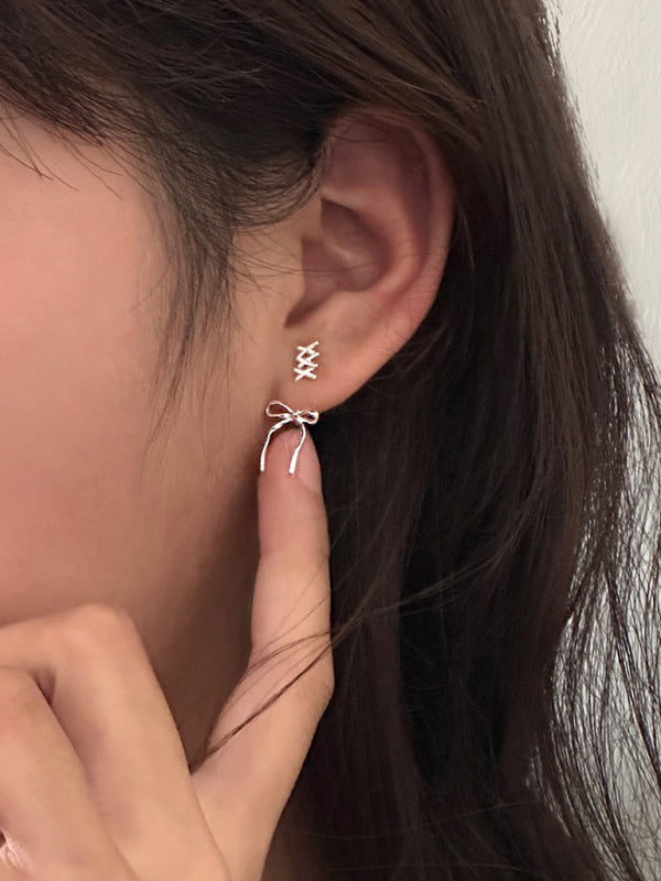 Bow ribbon cute earrings