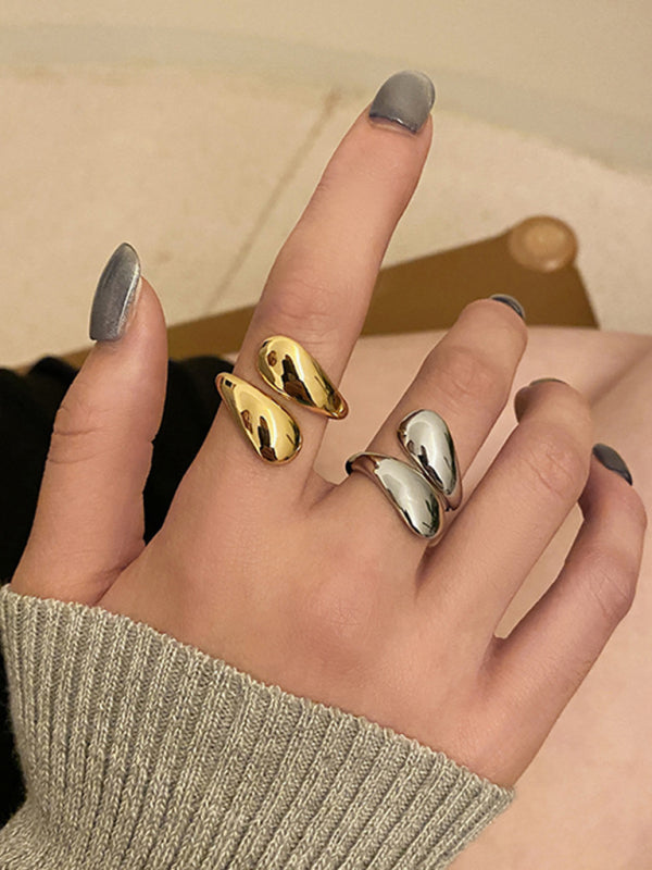 Double Headed Irregular Drop Shaped Ring