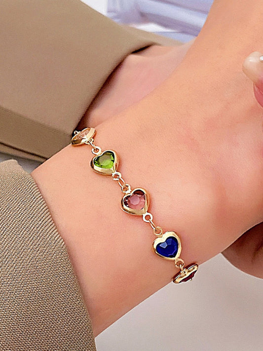 Colorful love zircon bracelet