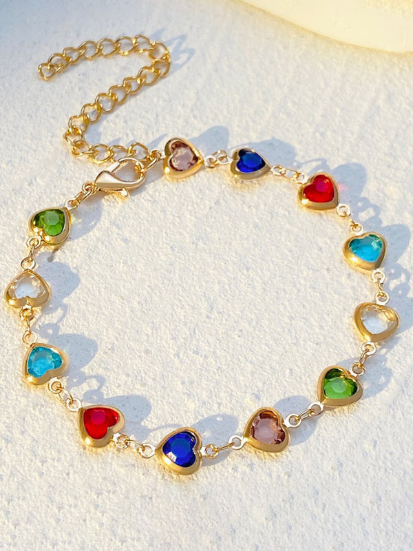 Colorful love zircon bracelet