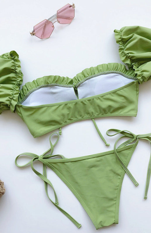 Women's One-Piece Swimsuit With Sleeves And Straps