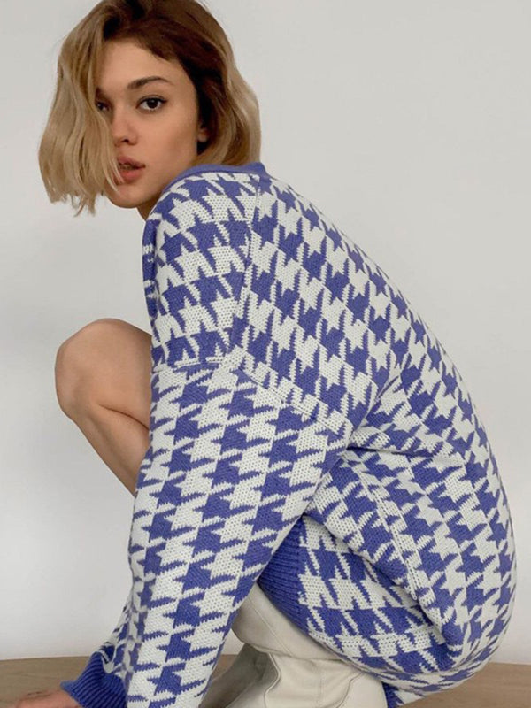 Sweater long sleeved knitted cardigan