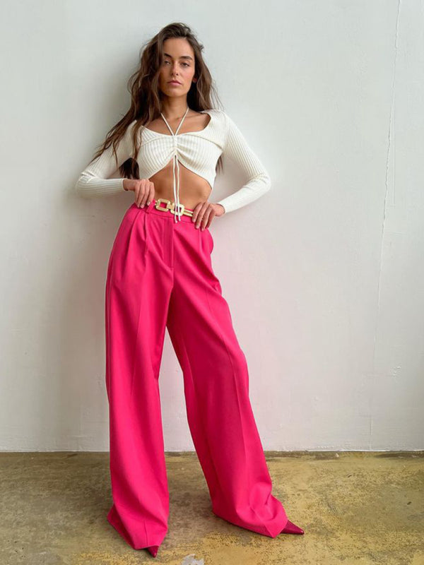 Slim Straight Suit Pants