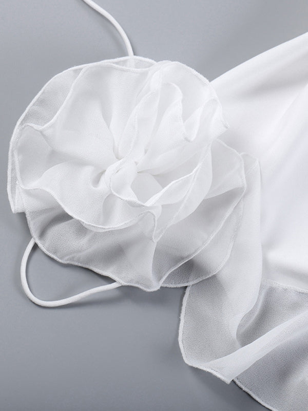 Flower hot backless dress