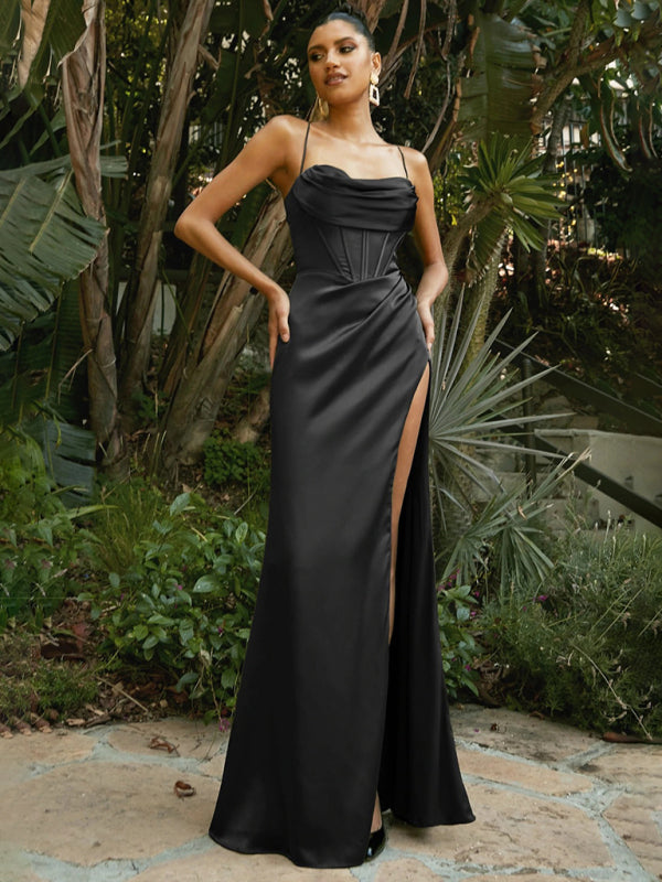 Sexy Sleeveless Strap Chest Gown Dress