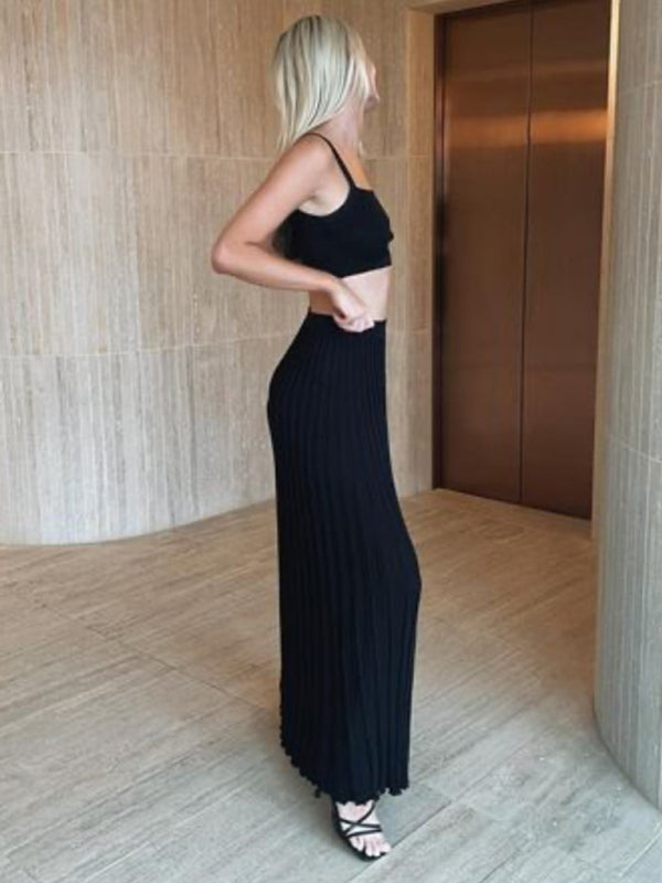 Elegant Knitted Camisole Sleeveless Set