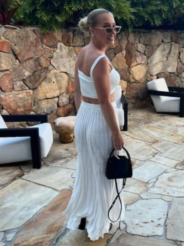 Elegant Knitted Camisole Sleeveless Set