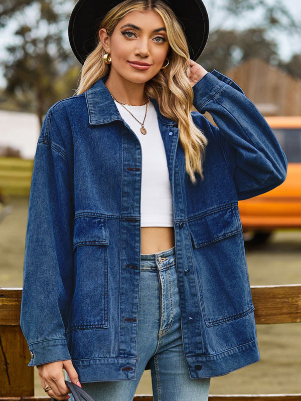 Loose Fit Denim Outerwear Jacket