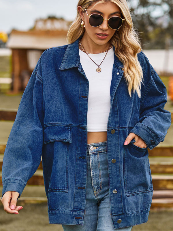 Loose Fit Denim Outerwear Jacket