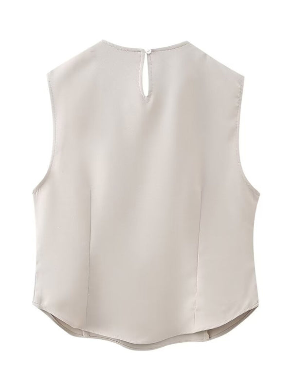 Elegant Sleeveless Vest Two-Piece