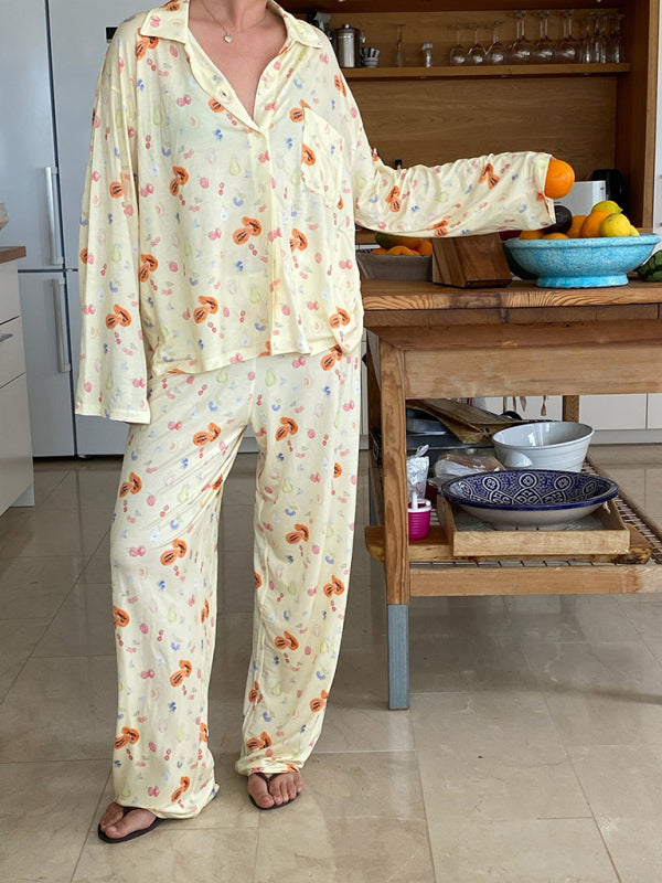 New long sleeved printed pajamas