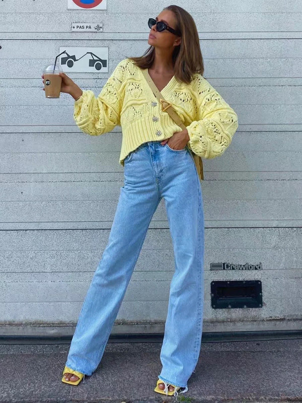 New high waist slimming wide leg jeans