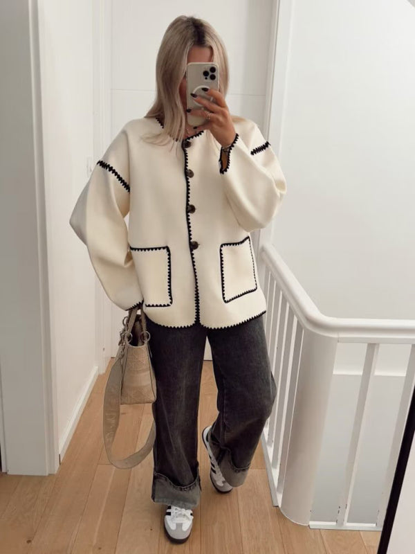 Color Block Knit Jacket