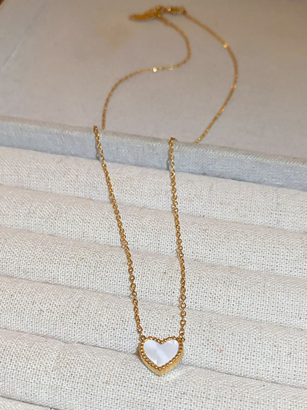 Simple temperament, fashion niche and versatile double-sided love clavicle chain necklace