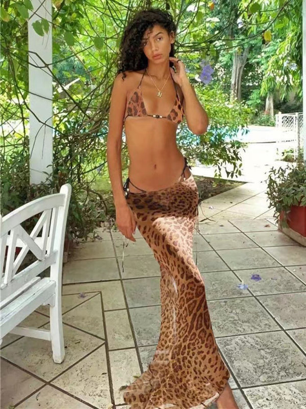 Elegant Bikini Top with Skirt Suit