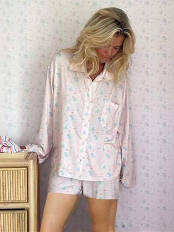 New long sleeved printed pajamas set