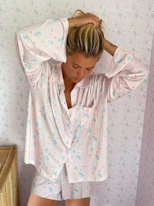 New long sleeved printed pajamas set