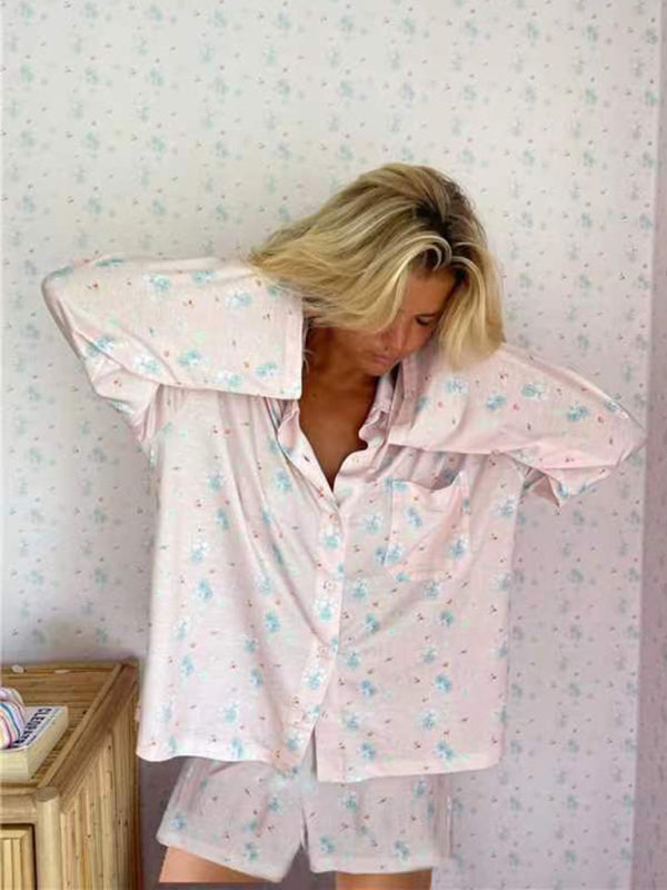 New long sleeved printed pajamas set