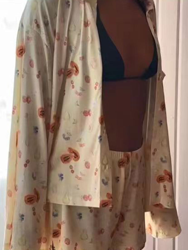 New long sleeved printed pajamas set