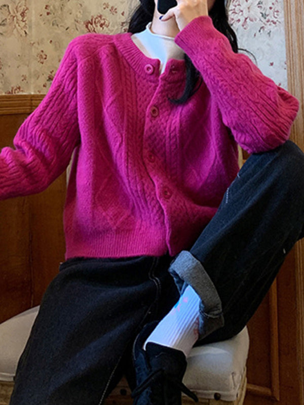 New retro twist knitted cardigan