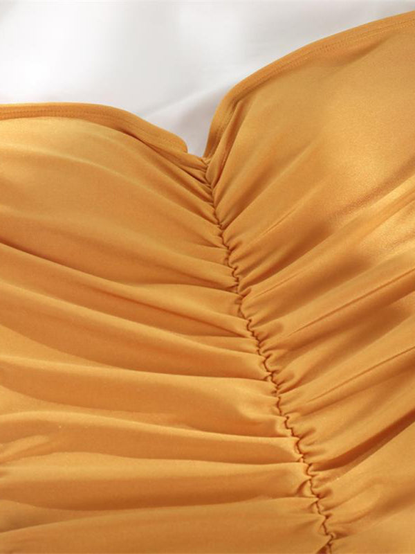 Solid Color One-piece swimsuit
