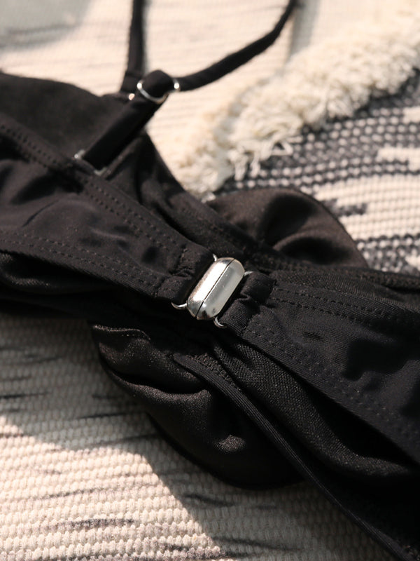 New three dimensional flower tube top bikini